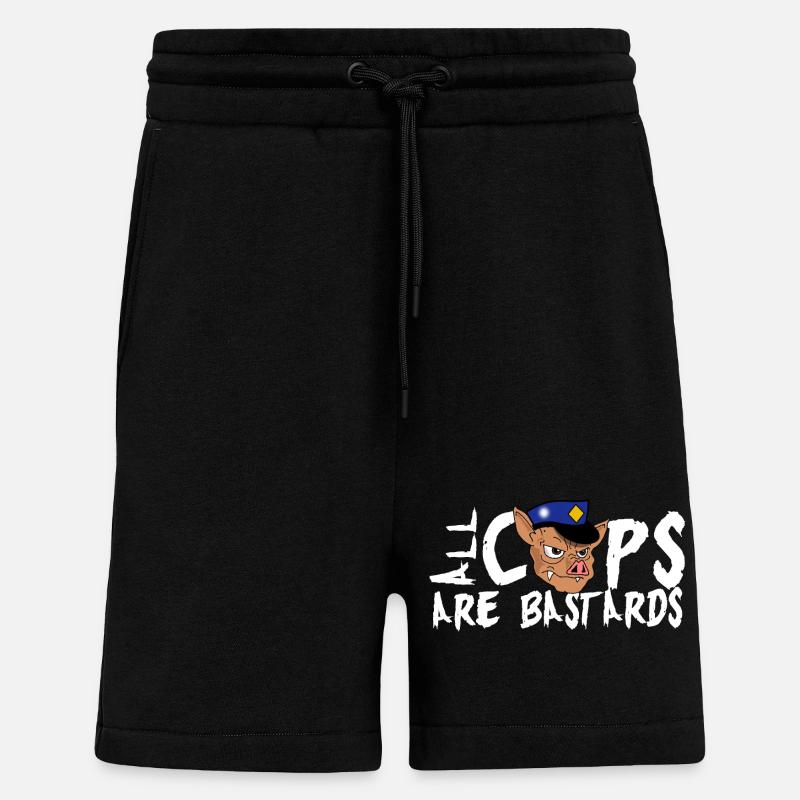 Cops sind scheiße ! - Shorts - made by SPREAD - SOLID BLACK