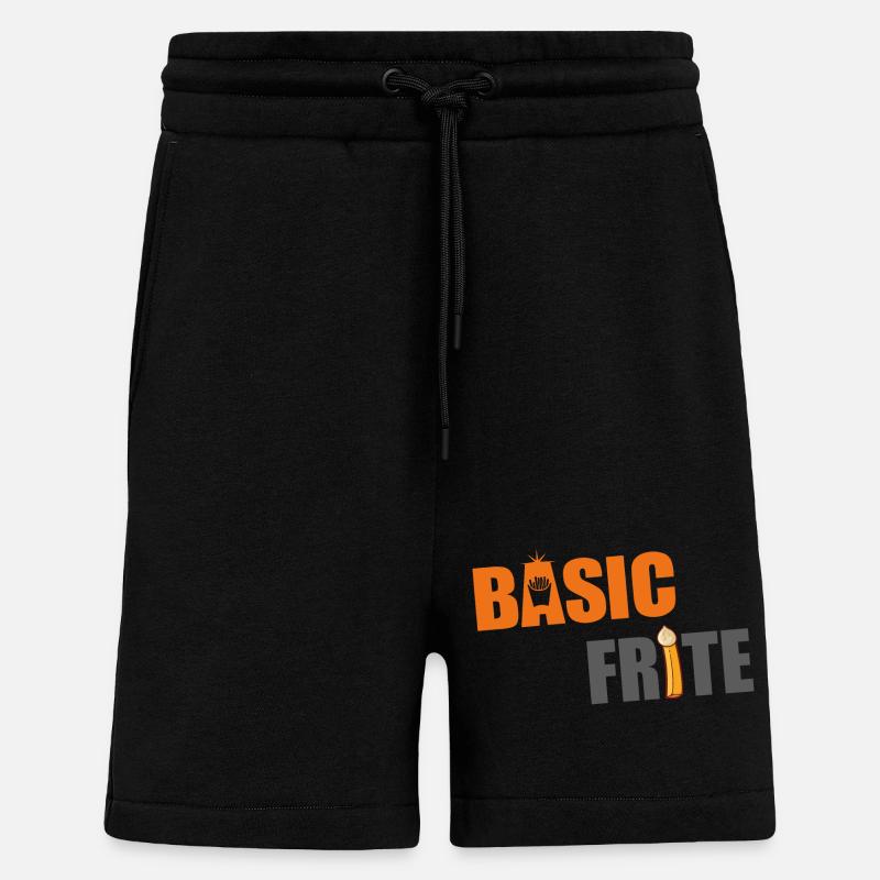 Basic frite 2 - Short bio décontracté fabriqué en UE - SOLID BLACK