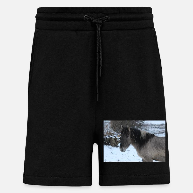 Affiche Cheval Cheval - Short bio décontracté fabriqué en UE - SOLID BLACK