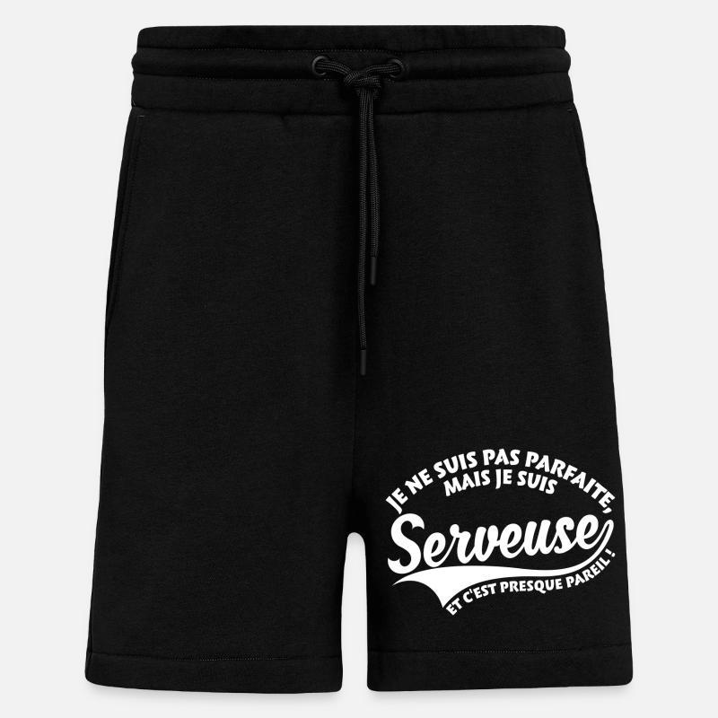 Parfaite Serveuse - Short bio décontracté fabriqué en UE - SOLID BLACK