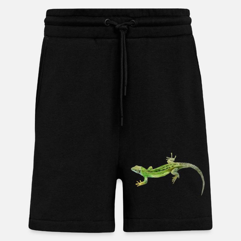 Gecko Grün Muster - Shorts - made by SPREAD - SOLID BLACK