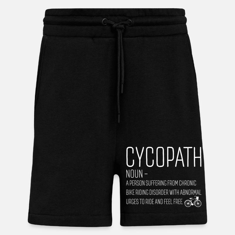 Cycopathe Envie de vélo - Short bio décontracté fabriqué en UE - SOLID BLACK