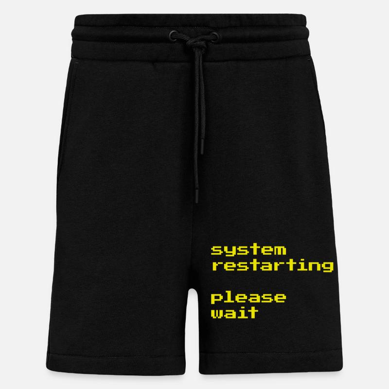 Redémarrage du système - Short bio décontracté fabriqué en UE - SOLID BLACK