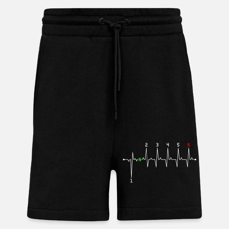 Neon N sur Heartbeat - Short bio décontracté fabriqué en UE - SOLID BLACK
