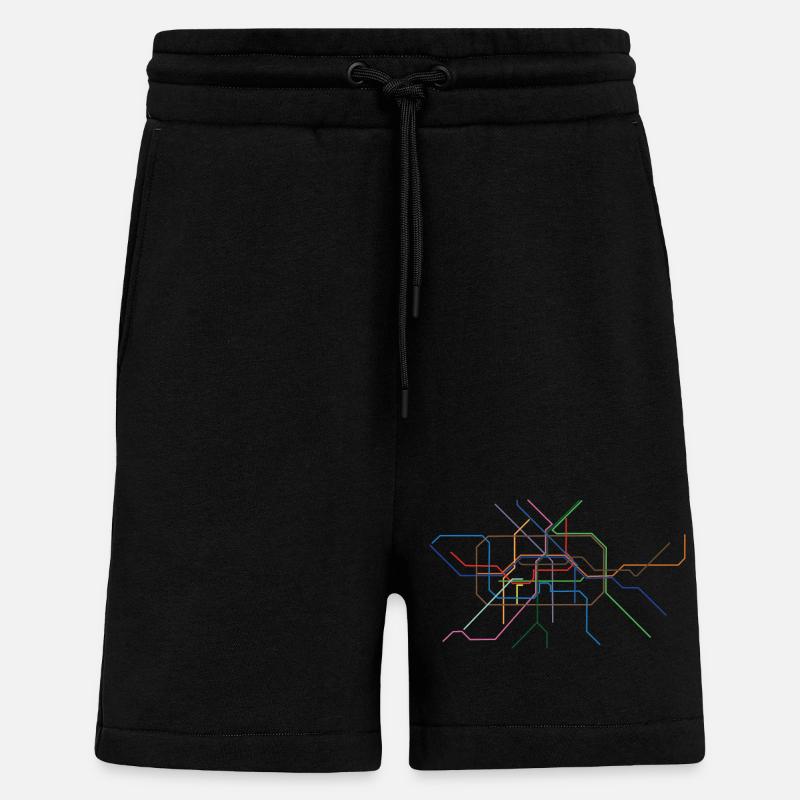 Abstrakte Minutinsektion Linienkunst - Shorts - made by SPREAD - SOLID BLACK