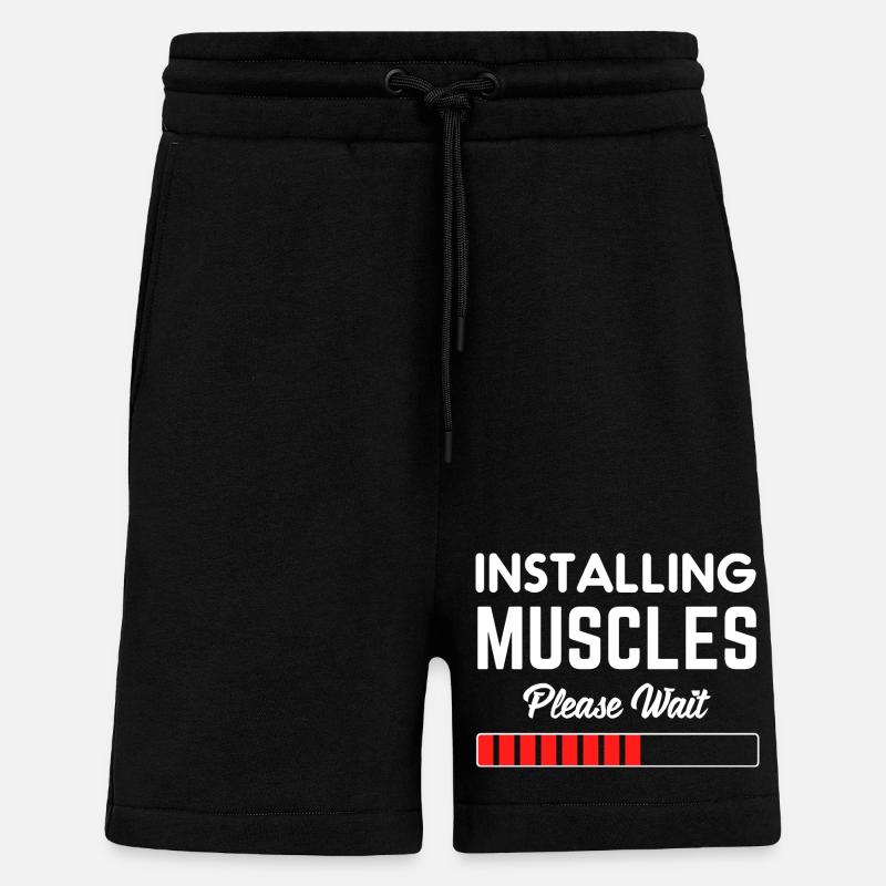 Installing Muscles Please Wait - Shorts - made by SPREAD - SOLID BLACK