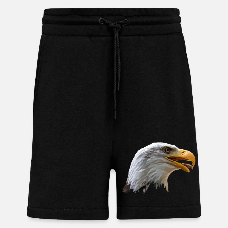 Aigle à tête blanche - Short bio décontracté fabriqué en UE - SOLID BLACK