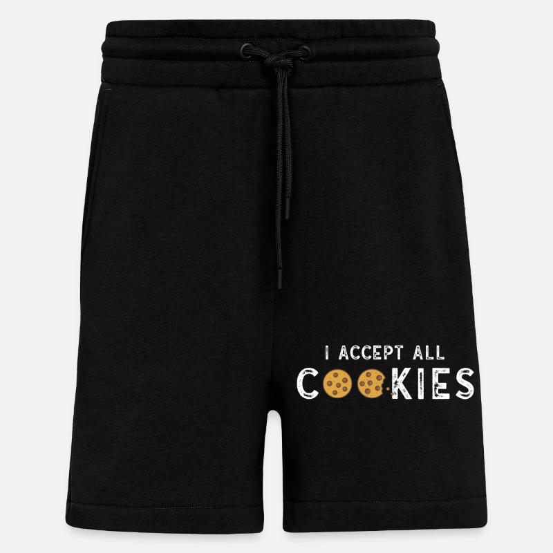 I accept all cookies - Short bio décontracté fabriqué en UE - SOLID BLACK