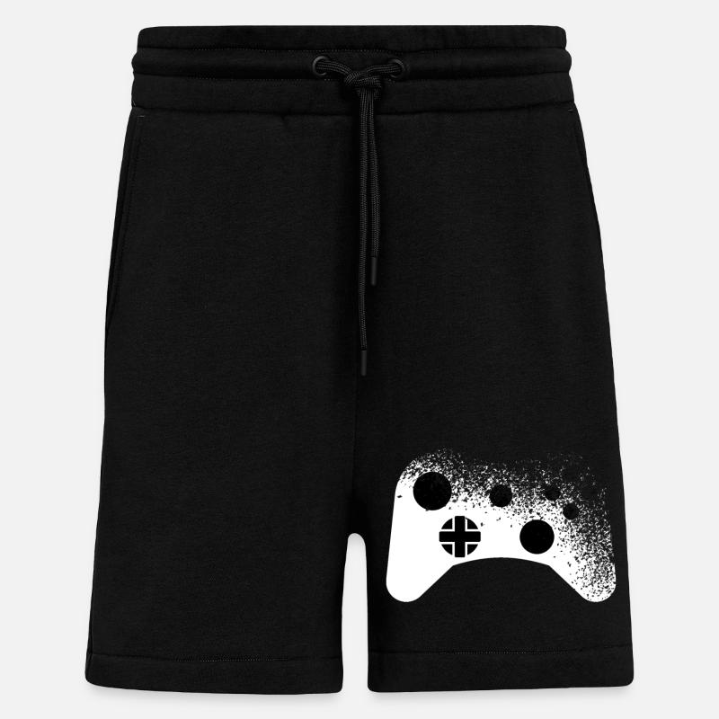 Splatter - Controller Muster für Gamer cool - Shorts - made by SPREAD - SOLID BLACK