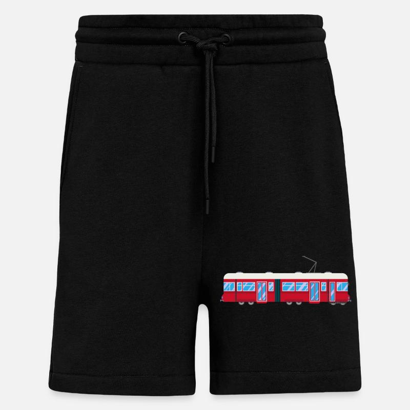 Tram, tram, train, railway - Shorts - made by SPREAD - SOLID BLACK