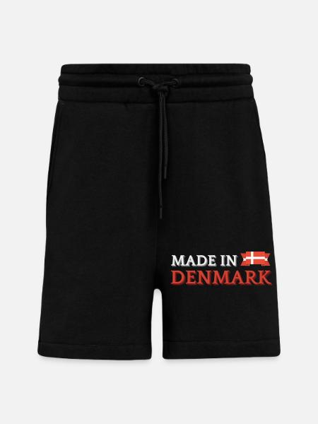 Made in Denmark, Danish pride - Shorts - made by SPREAD - SOLID BLACK