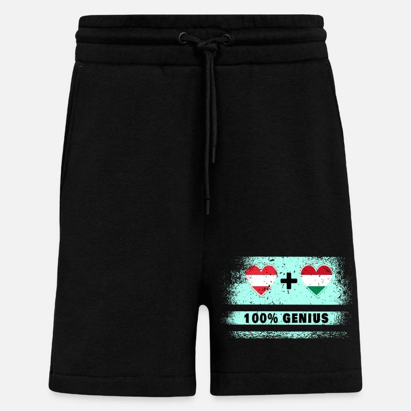 Austria and Hungary 100% Awesome / Gift - Shorts - made by SPREAD - SOLID BLACK