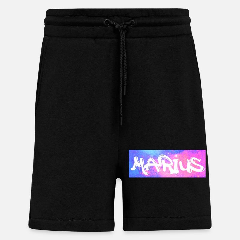 Marius Name Geschenk Geschenkidee Galaxie - Shorts - made by SPREAD - SOLID BLACK