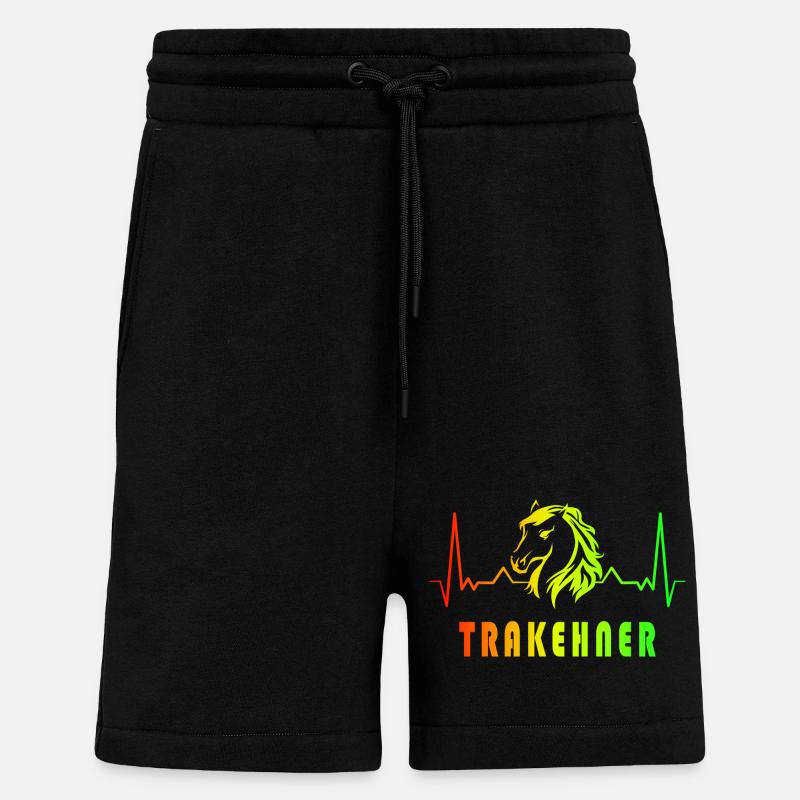 Trakehner Pferde Herzfrequenz Design - Shorts - made by SPREAD - SOLID BLACK