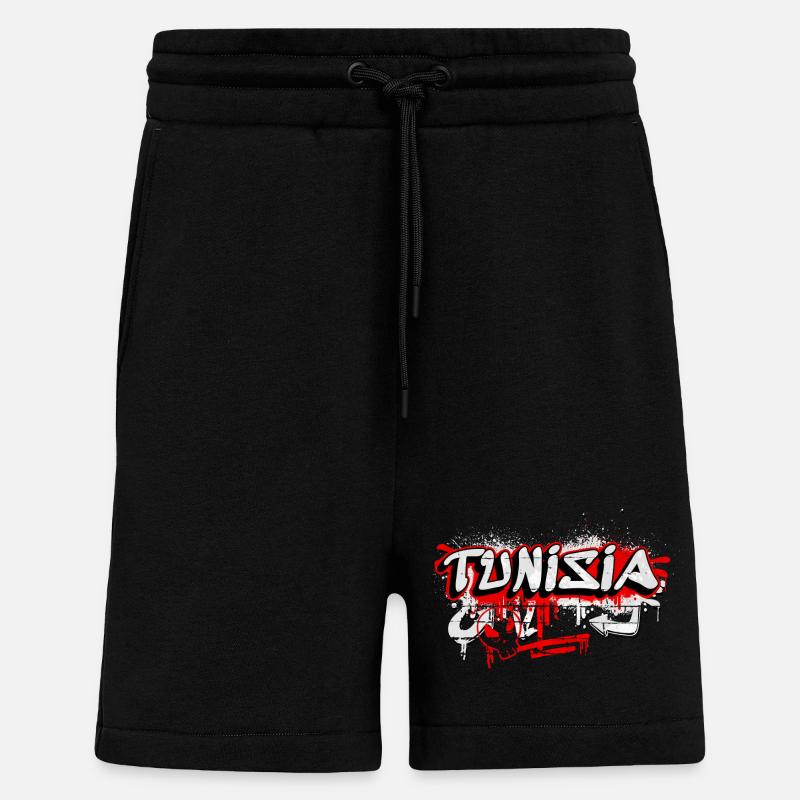 Tunisia graffiti flags design - Shorts - made by SPREAD - SOLID BLACK