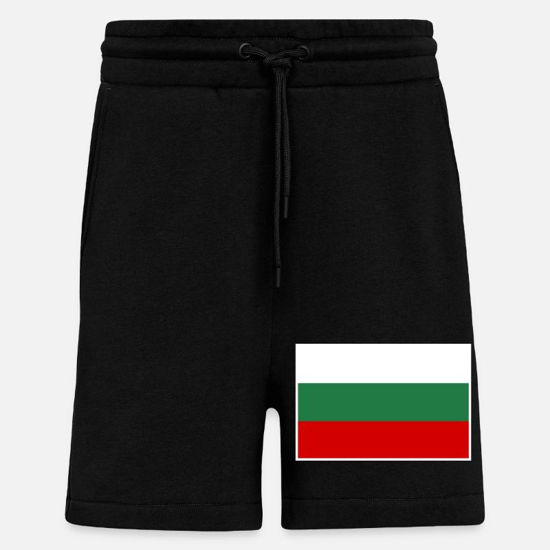Drapeau de la Bulgarie - Short bio décontracté fabriqué en UE - SOLID BLACK
