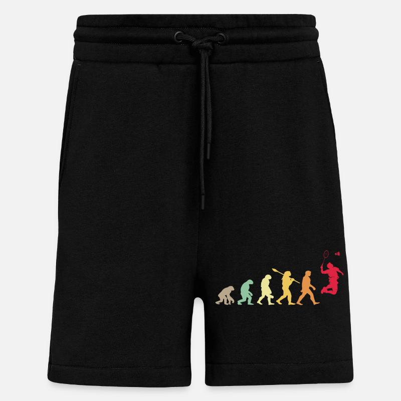 Evolution Badminton Geschenk für Badmintonspieler - Shorts - made by SPREAD - SOLID BLACK