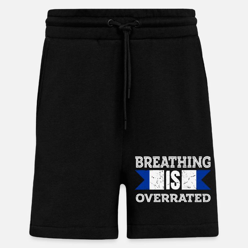 Breathing is Overrated - Shorts - made by SPREAD - SOLID BLACK