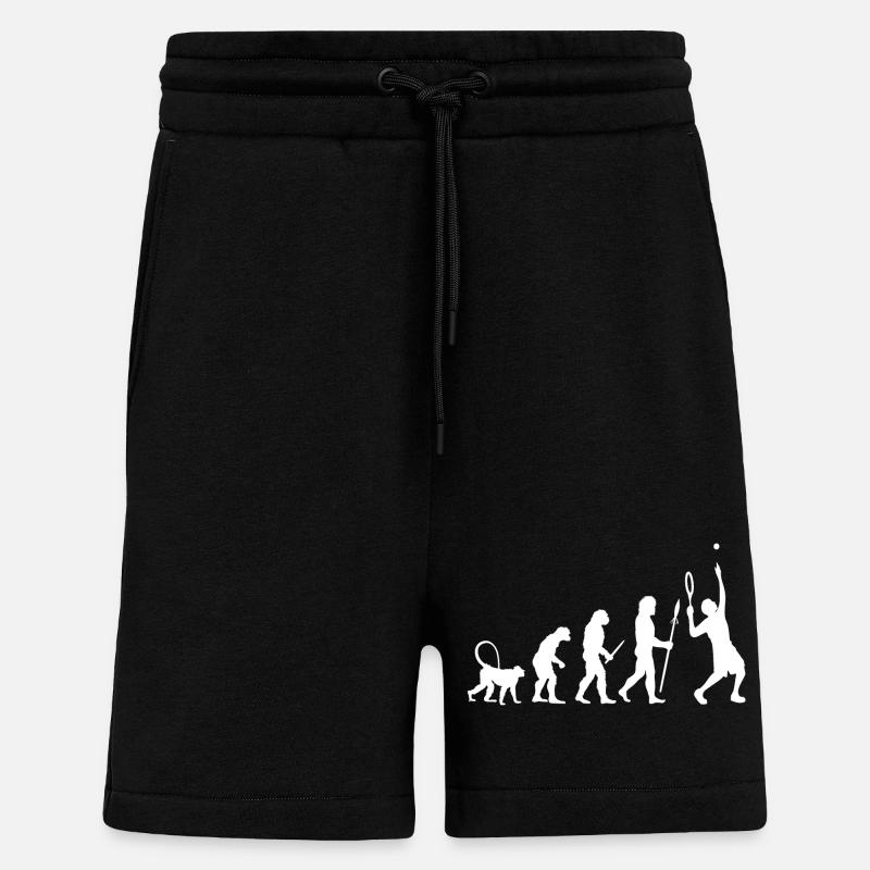 Évolution du tennis - Short bio décontracté fabriqué en UE - SOLID BLACK