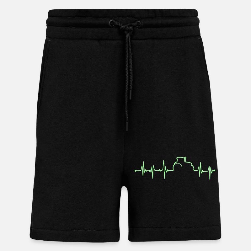 Heartbeat - Bauer - Edition vert - Short bio décontracté fabriqué en UE - SOLID BLACK