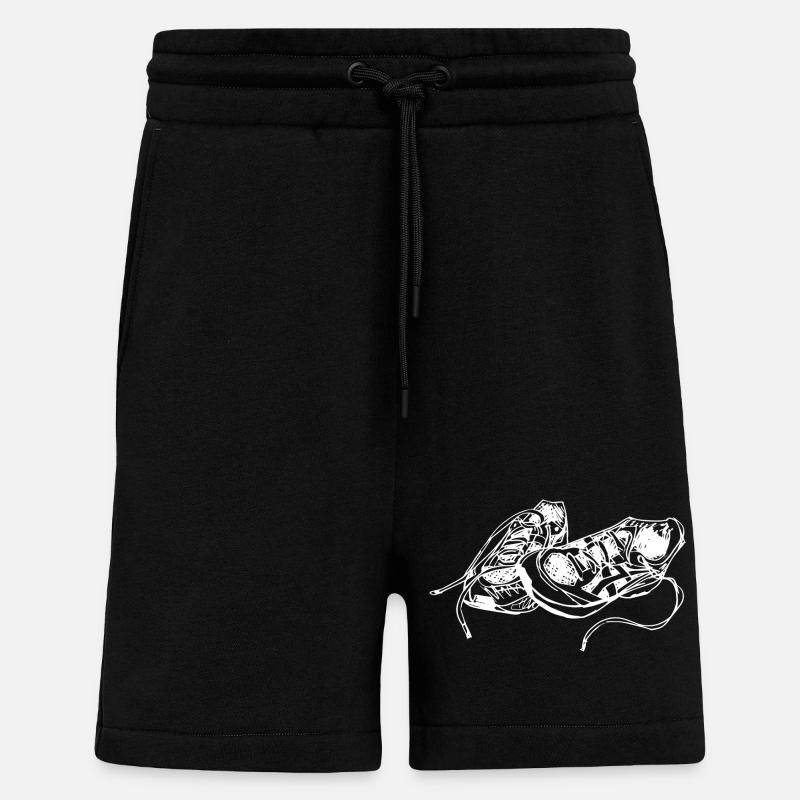 Hand Drawn Sneaker Sketch - Shorts - made by SPREAD - SOLID BLACK