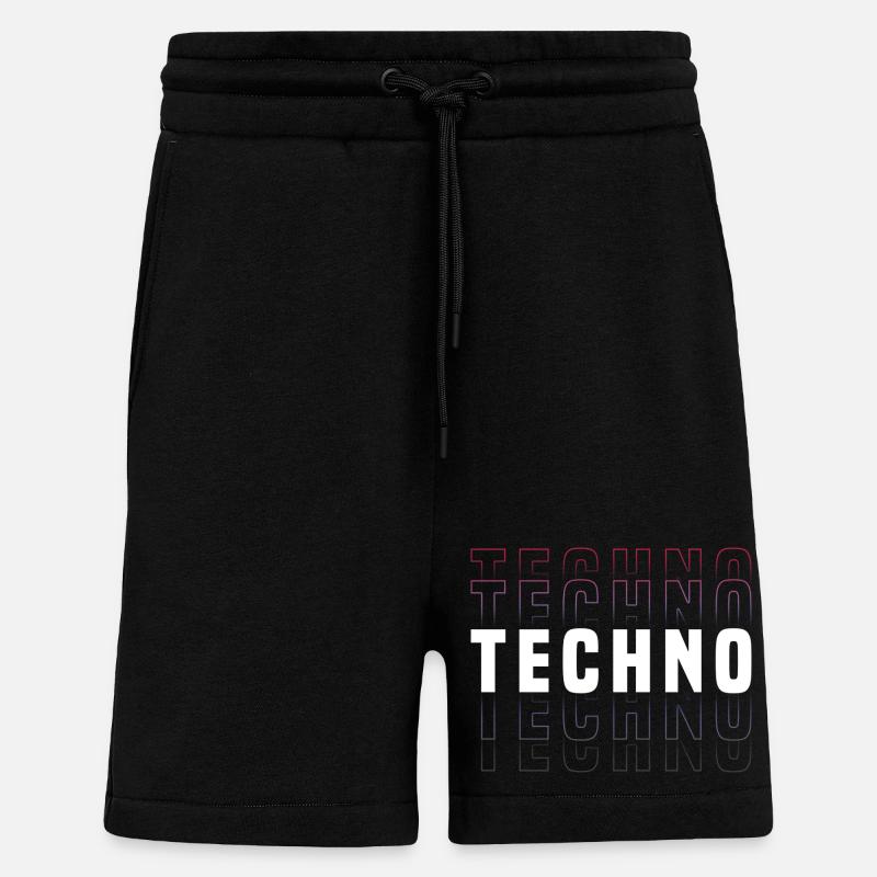 Futuristisches Techno-Design mit Neonfarben - Shorts - made by SPREAD - SOLID BLACK