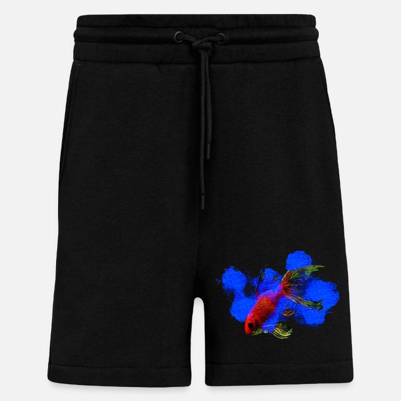 wassertiere, schleierschwanz Goldfisch - Shorts - made by SPREAD - SOLID BLACK