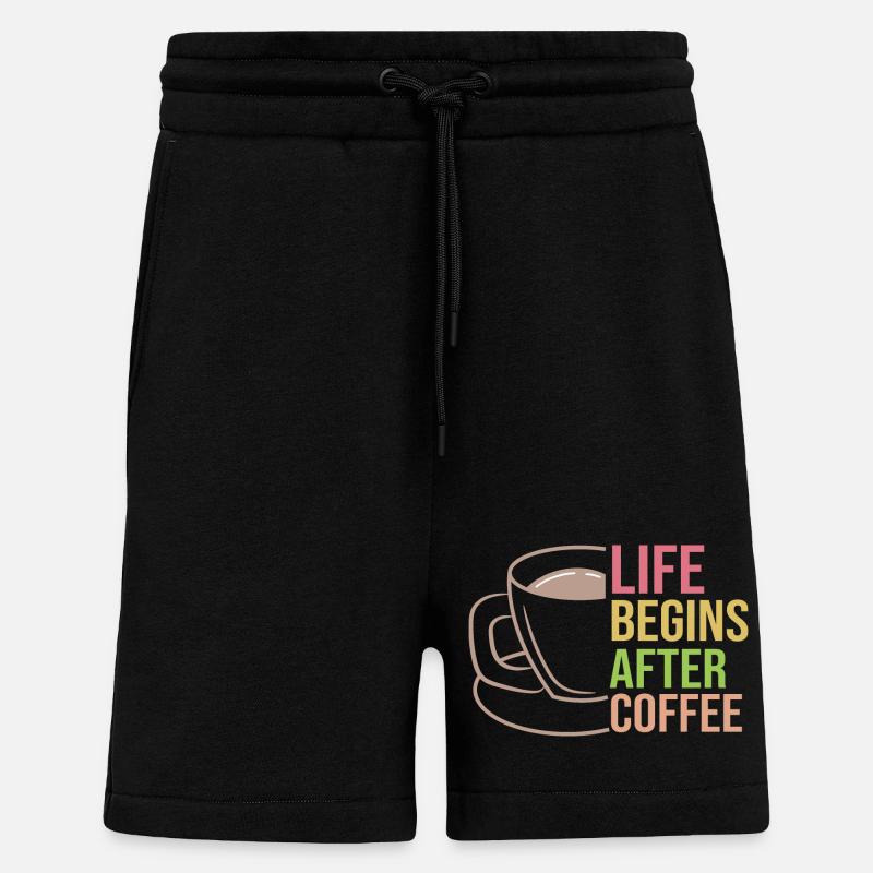 Coffee Cup Statement Coffee Drink Caffeine - Shorts - made by SPREAD - SOLID BLACK