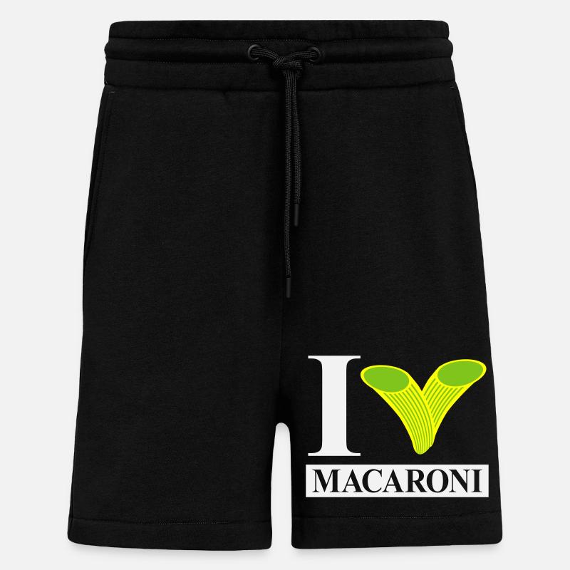 J’adore les macaronis - Short bio décontracté fabriqué en UE - SOLID BLACK