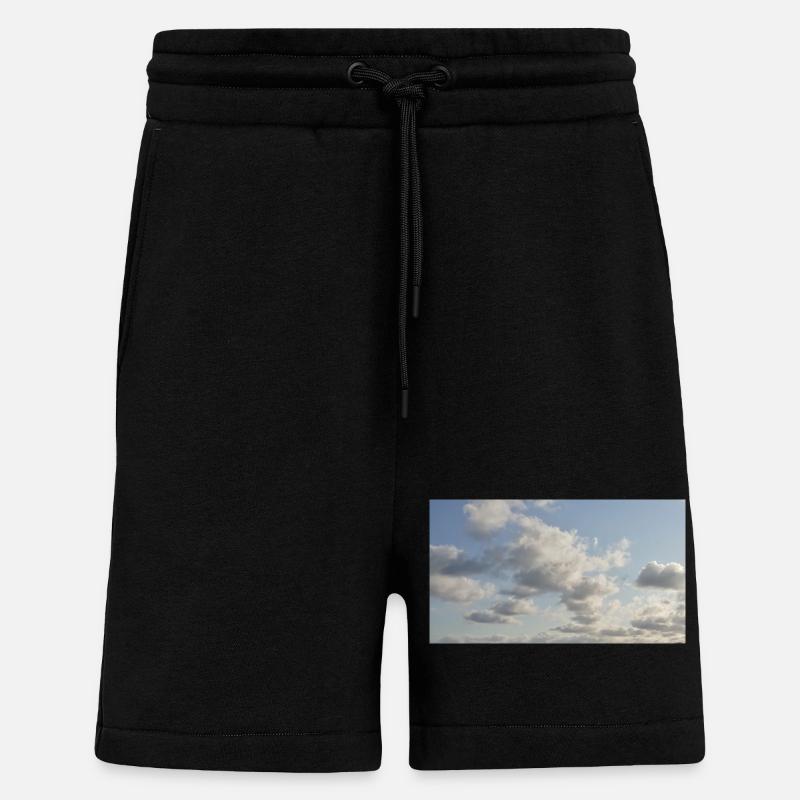 Nuages doux du ciel - Short bio décontracté fabriqué en UE - SOLID BLACK