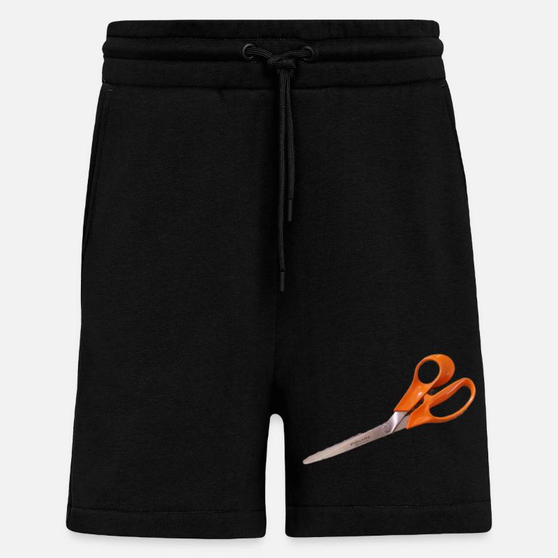 Ciseaux orange - Short bio décontracté fabriqué en UE - SOLID BLACK
