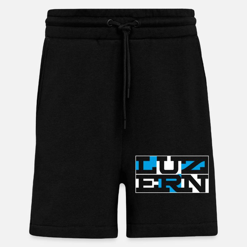 Lucerne Geometric Wordmark - Shorts - made by SPREAD - SOLID BLACK