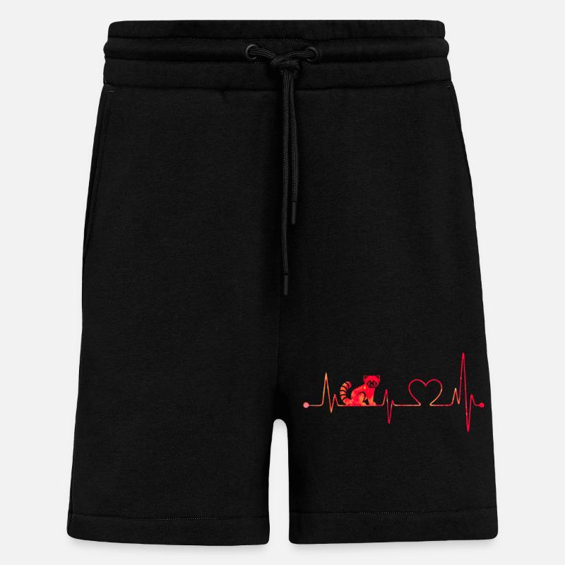 Herzschlag Roter Panda - Shorts - made by SPREAD - SOLID BLACK