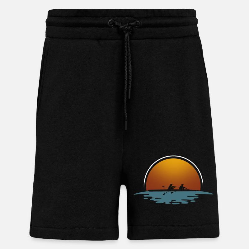 Rameur Rameur Bateau à rames - Short bio décontracté fabriqué en UE - SOLID BLACK