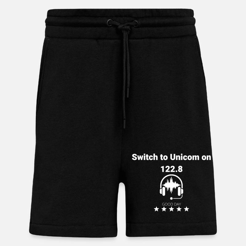 Piloten Funkspruch - Switch to Unicom - Shorts - made by SPREAD - SOLID BLACK