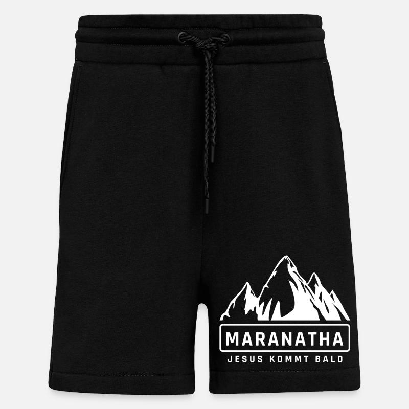 Maranatha Mountain View JesusBientôt - Short bio décontracté fabriqué en UE - SOLID BLACK