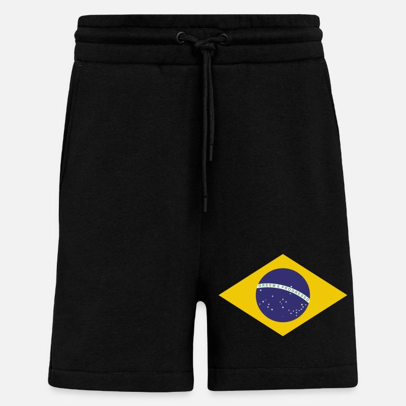 Drapeau de Brasilia - Short bio décontracté fabriqué en UE - SOLID BLACK