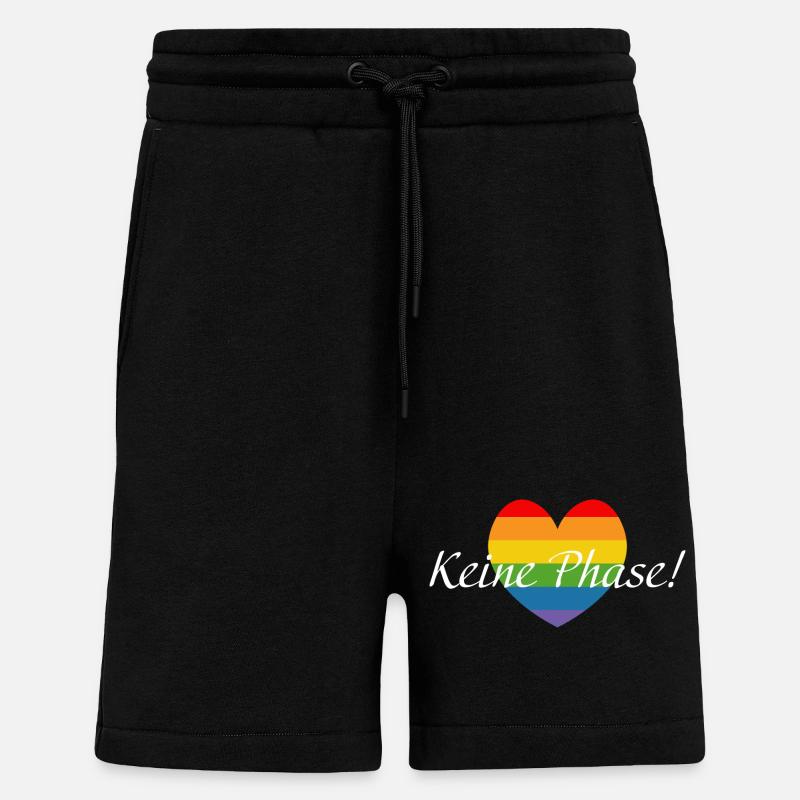 Regenbogenherzchen LGBTQ Keine Phase - Shorts - made by SPREAD - SOLID BLACK