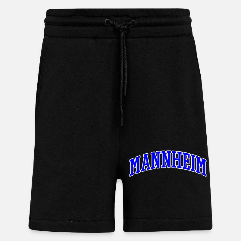Mannheim Lettering Blue White - Shorts - made by SPREAD - SOLID BLACK