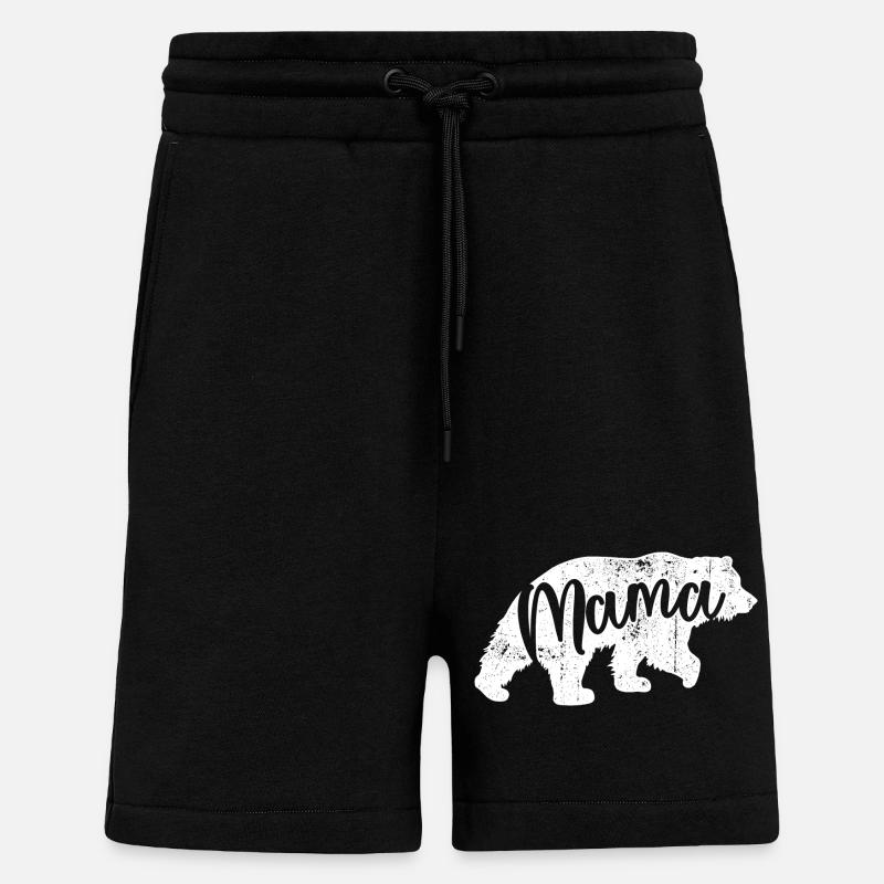 Mama Bear Script Logo - Shorts - made by SPREAD - SOLID BLACK