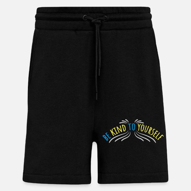 soyez gentil avec vous-même - Short bio décontracté fabriqué en UE - SOLID BLACK