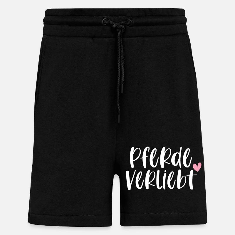 Pferde Pferdeverliebt Pferd Reiten Geschenk - Shorts - made by SPREAD - SOLID BLACK