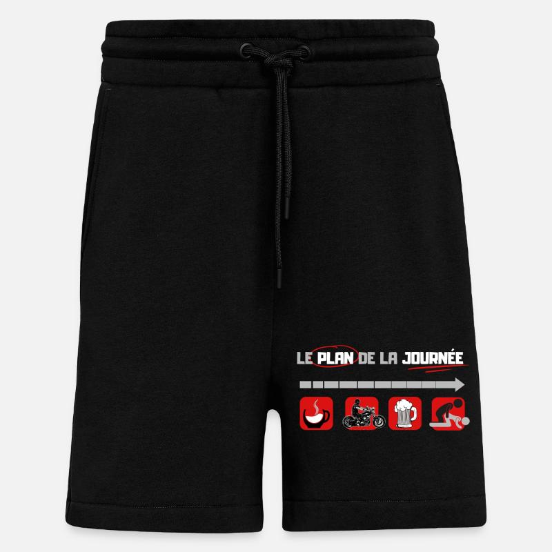 Plan du jour - Short bio décontracté fabriqué en UE - SOLID BLACK