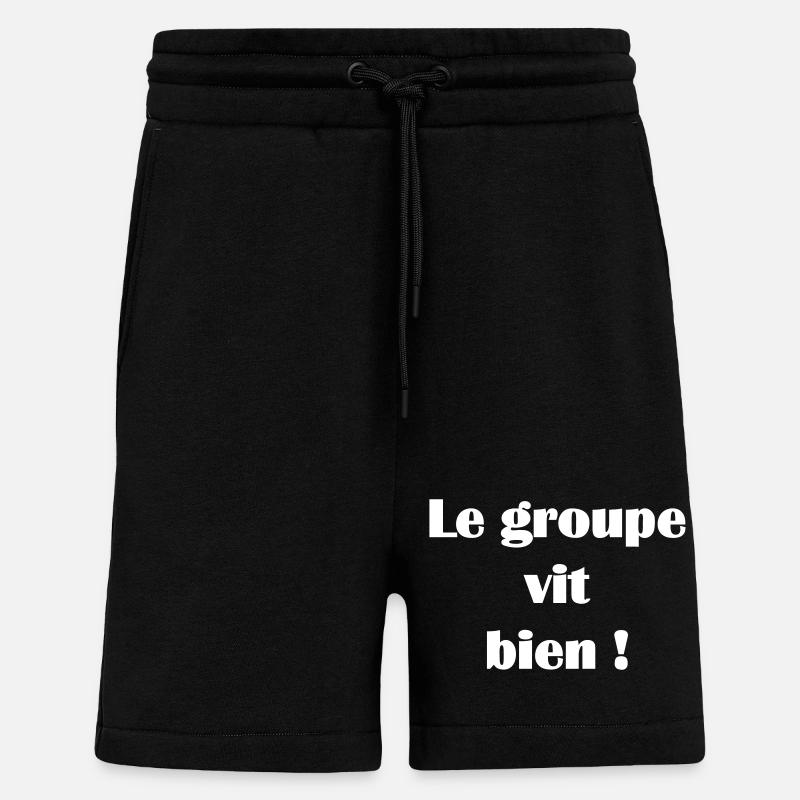 Le groupe vit bien ! - Short bio décontracté fabriqué en UE - SOLID BLACK