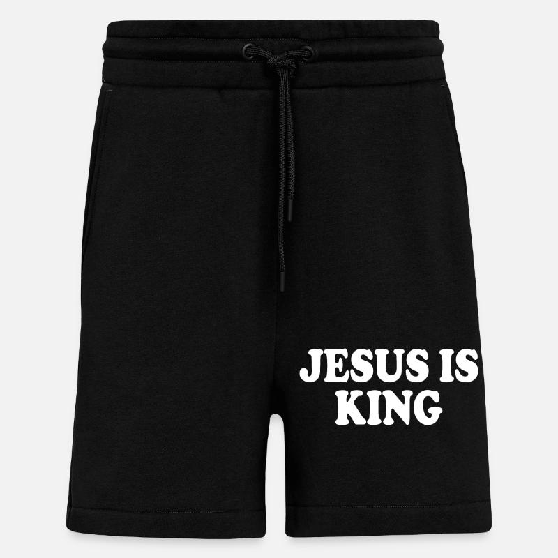 Jesus is king - Short bio décontracté fabriqué en UE - SOLID BLACK