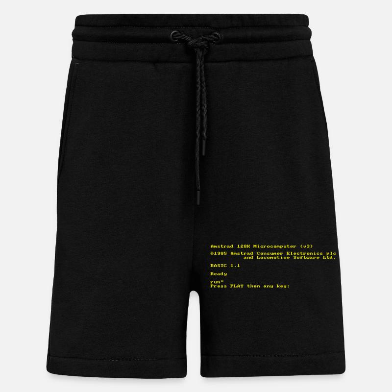 Interface rétro CPC 464 - Short bio décontracté fabriqué en UE - SOLID BLACK