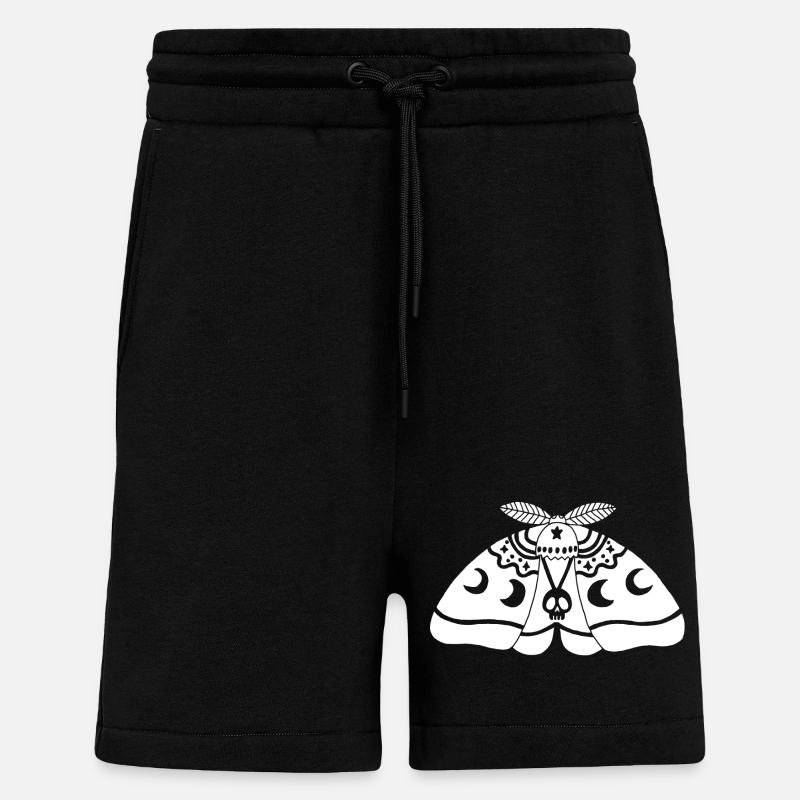 Papillon de nuit blanc - Short bio décontracté fabriqué en UE - SOLID BLACK
