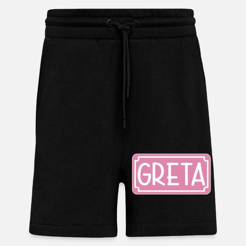 NAMENSGESCHENK MÄDCHEN GRETA SCHILD - Shorts - made by SPREAD - SOLID BLACK