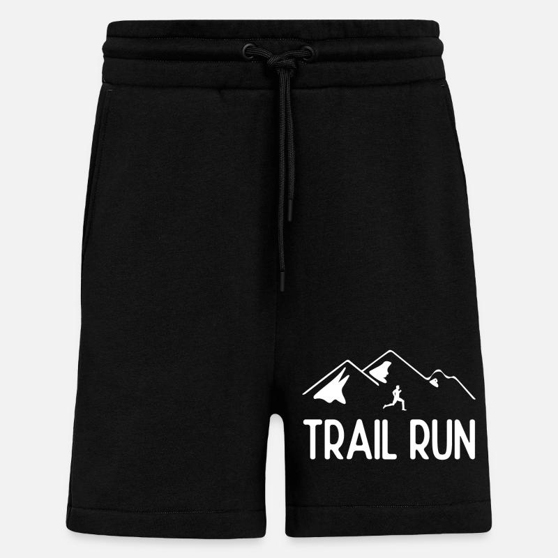 Course de sentier - Short bio décontracté fabriqué en UE - SOLID BLACK