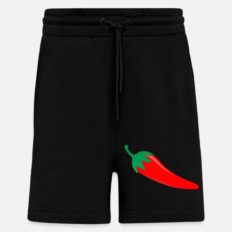 Funny Hot Chilli tshirt - Shorts - made by SPREAD - SOLID BLACK